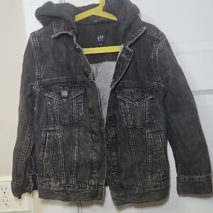 GAP Black Jean Jacket with Hood